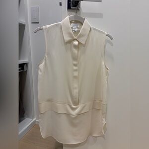 NWOT! Barneys New York Cream Sleeveless Blouse